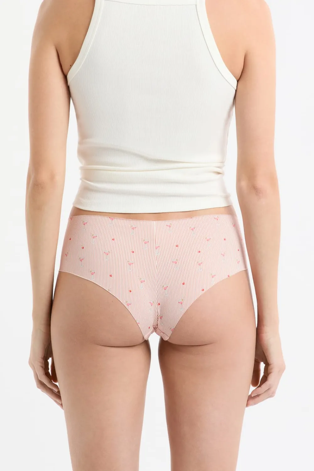 Clearance ETAM Braga brasileña de microfibra sin costuras con estampado BLUSH