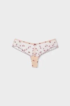 Sale ETAM Braga brasileña de tul estampado BLUSH