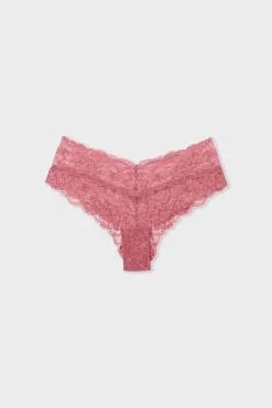Best ETAM Braga brasileñas en forma de V de encaje BLUSH