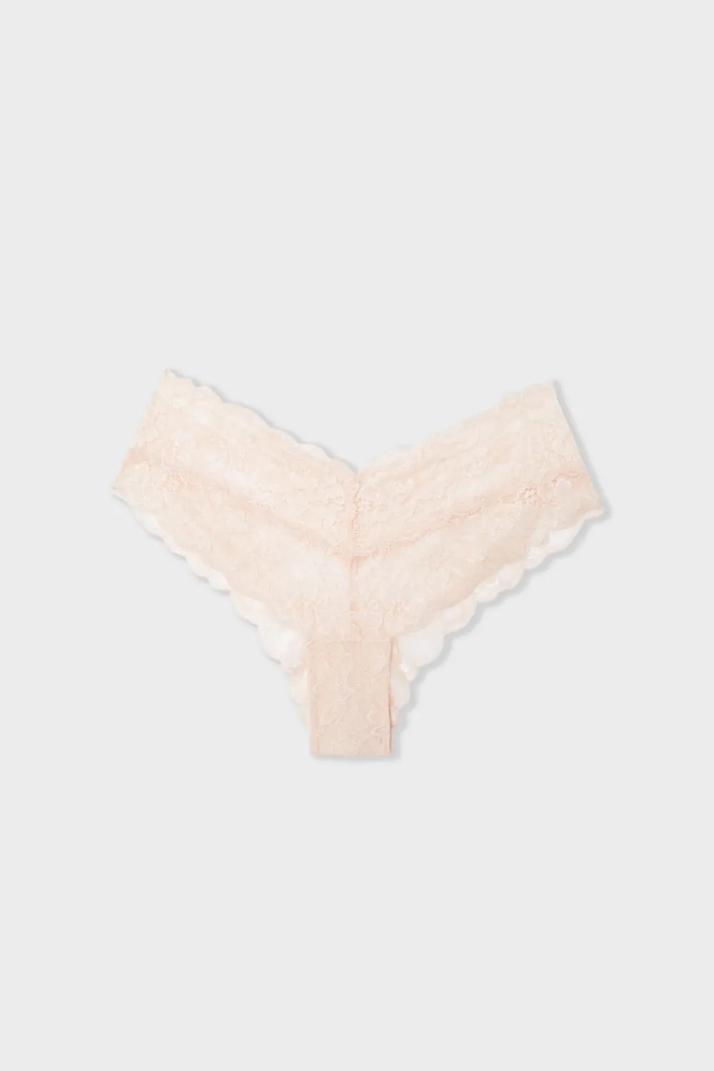 Sale ETAM Braga brasileñas en forma de V de encaje ROSA EMPOLVADO