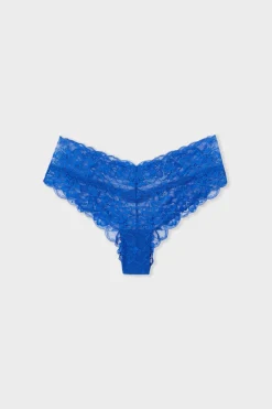 Online ETAM Braga brasileñas en forma de V de encaje AZUL REAL