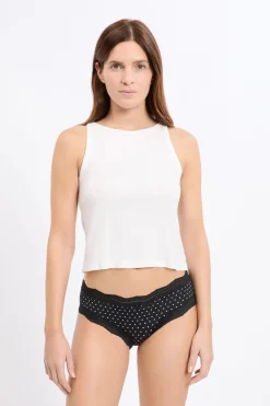 Sale ETAM Braga culotte con bordes de encaje de microfibra IMP FD NEGRO