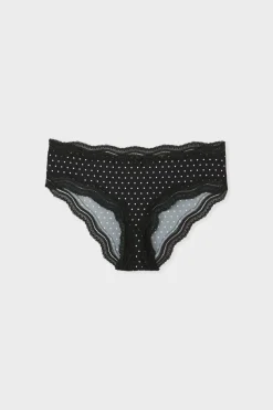 Sale ETAM Braga culotte con bordes de encaje de microfibra IMP FD NEGRO