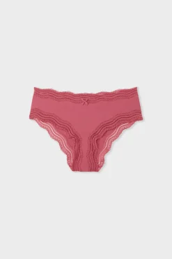 Hot ETAM Braga culotte con bordes de encaje de microfibra ROSA CARAMELO