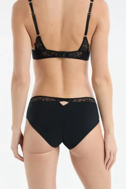 Sale ETAM Braga culotte con detalles de encaje NEGRO