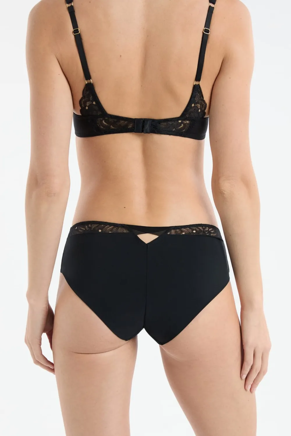 Sale ETAM Braga culotte con detalles de encaje NEGRO