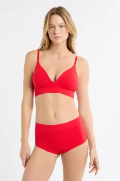 Sale ETAM Braga culotte de cintura alta ROJO
