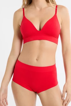 Sale ETAM Braga culotte de cintura alta ROJO