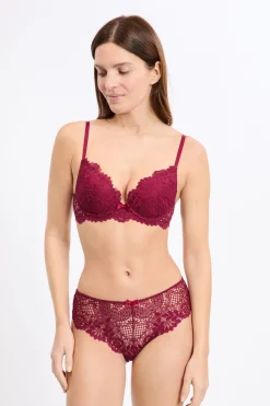 Outlet ETAM Braga culotte de encaje BURDEOS GRANATE