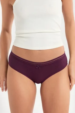 New ETAM Braga culotte de microfibra con detalles de encaje ROSA CARAMELO