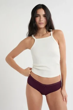 New ETAM Braga culotte de microfibra con detalles de encaje ROSA CARAMELO