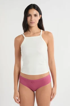 ETAM Braga culotte de microfibra con detalles de encaje BLUSH