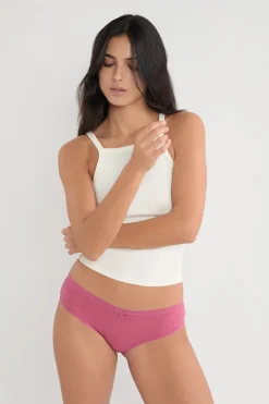 ETAM Braga culotte de microfibra con detalles de encaje BLUSH