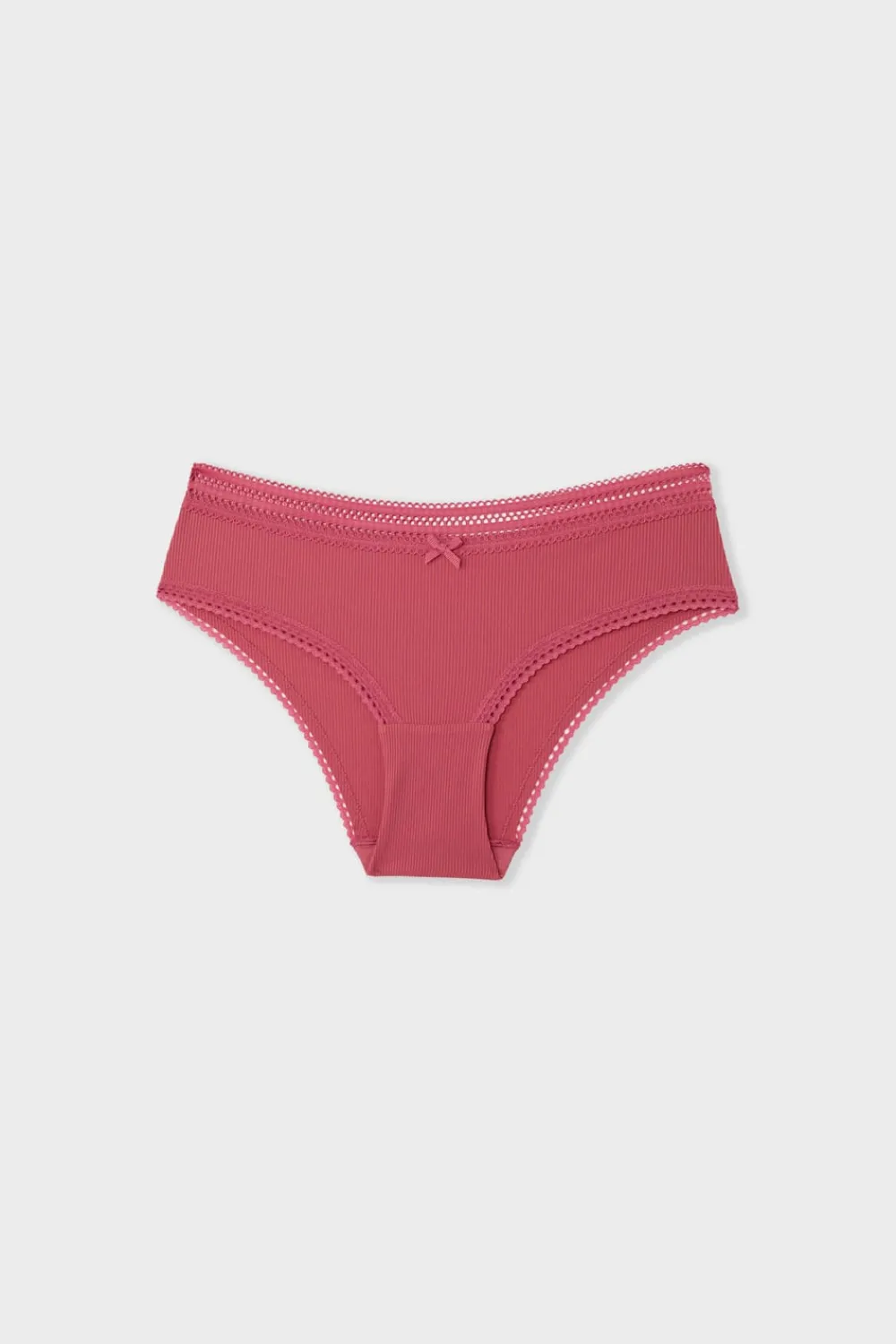 ETAM Braga culotte de microfibra con detalles de encaje BLUSH