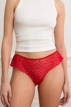 Clearance ETAM Braga culotte de tul flocado con motivos de corazones IMP FONDO ROSA