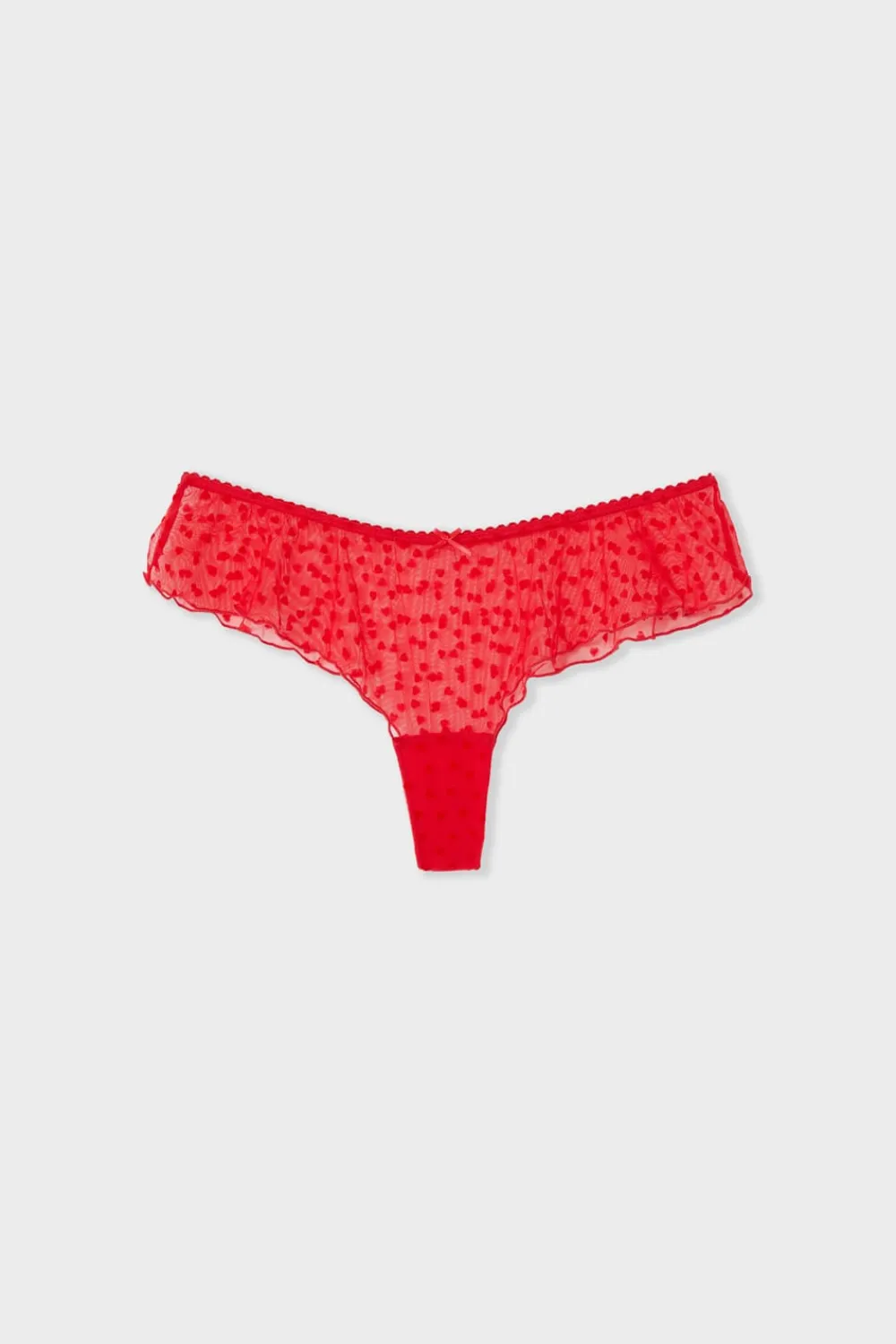 Clearance ETAM Braga culotte de tul flocado con motivos de corazones IMP FONDO ROSA