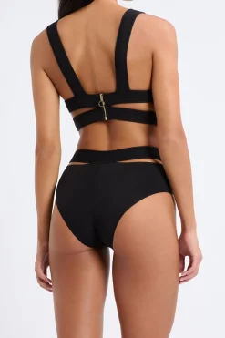 Outlet ETAM Braga de cintura alta de encaje NEGRO