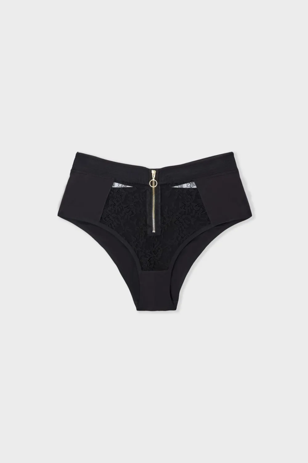 Outlet ETAM Braga de cintura alta de encaje NEGRO