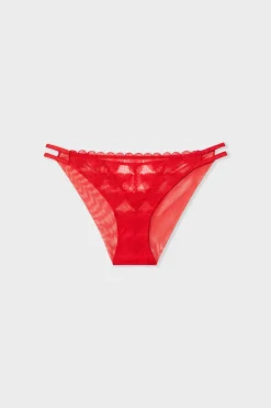 Outlet ETAM Braga de encaje con motivos de corazones ROJO
