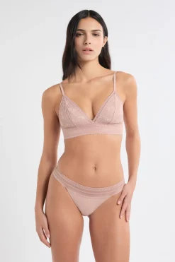 Best ETAM Braga de encaje y microfibra ROSA EMPOLVADO