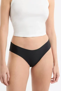 Hot ETAM Braga de microfibra con detalles de encaje NEGRO