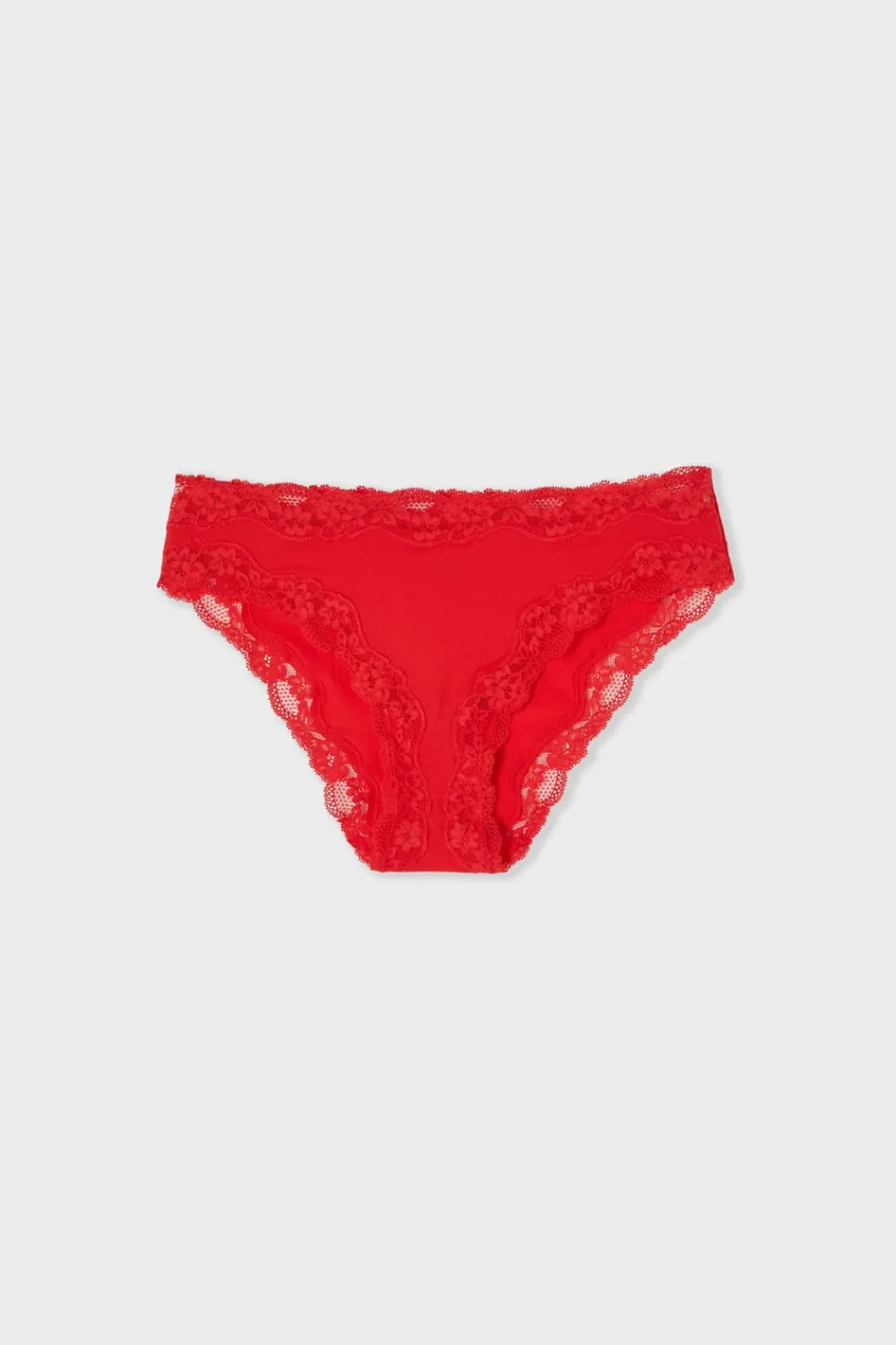 Sale ETAM Braga de microfibra con detalles de encaje ROJO