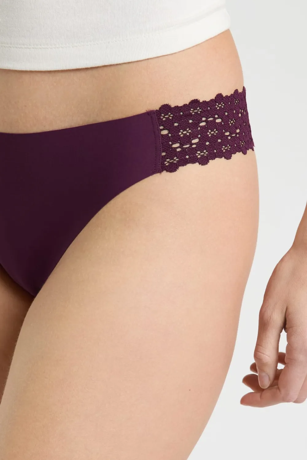 Outlet ETAM Braga de microfibra y encaje MORADO