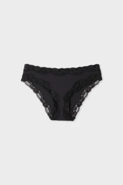 Clearance ETAM Braga de microfibra y encaje NEGRO