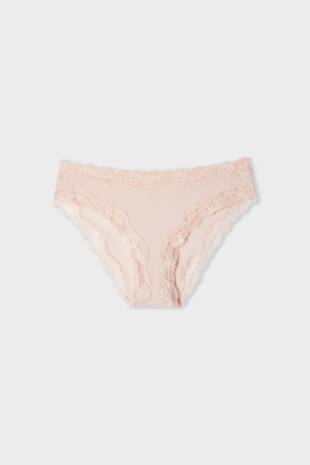 Online ETAM Braga de microfibra y encaje ROSA EMPOLVADO