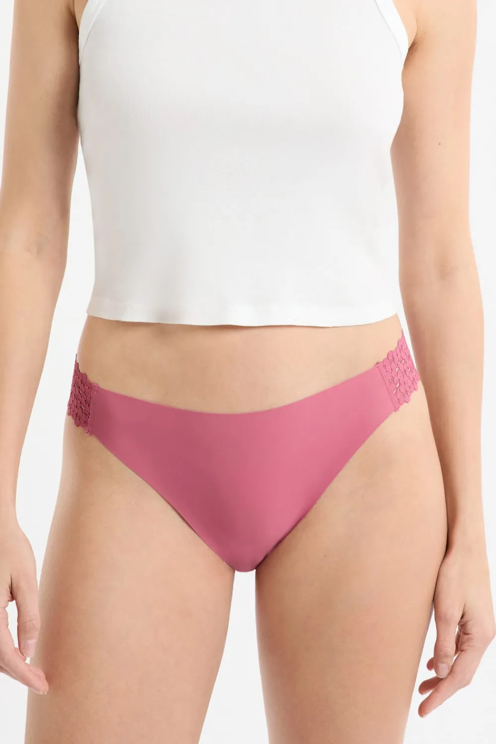 Best ETAM Braga de microfibra y encaje BLUSH