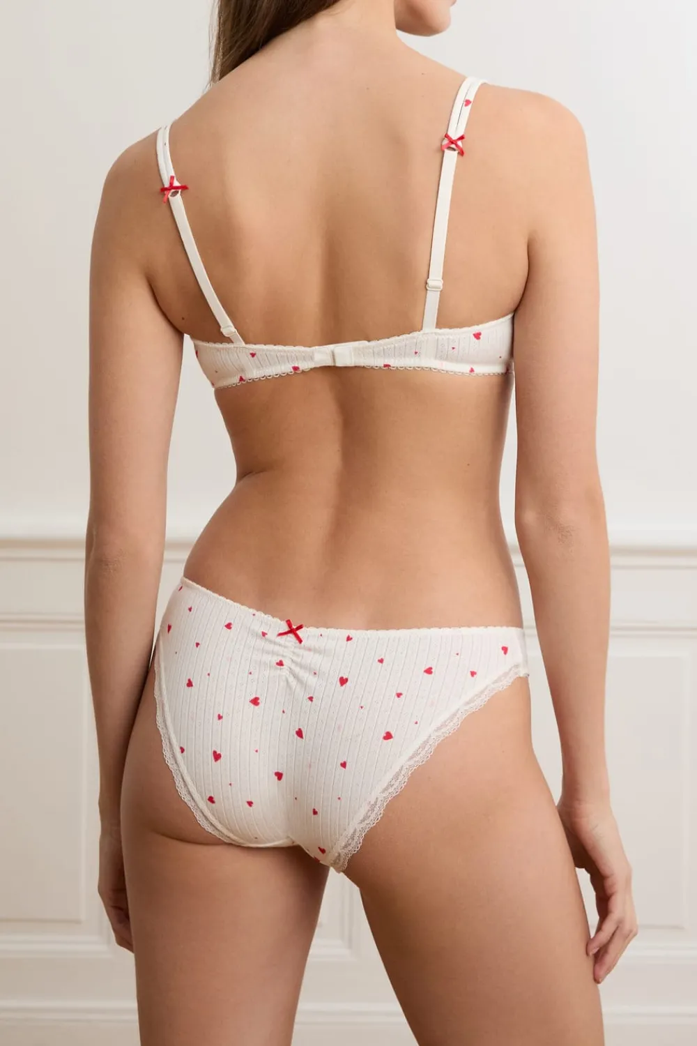 Online ETAM Braga de punto elástico con estampado de corazones IMP FD BLANCO