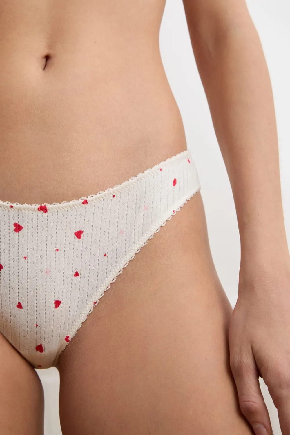 Online ETAM Braga de punto elástico con estampado de corazones IMP FD BLANCO