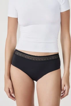 Outlet ETAM Braga menstrual de algodón - Flujo abundante NOIR
