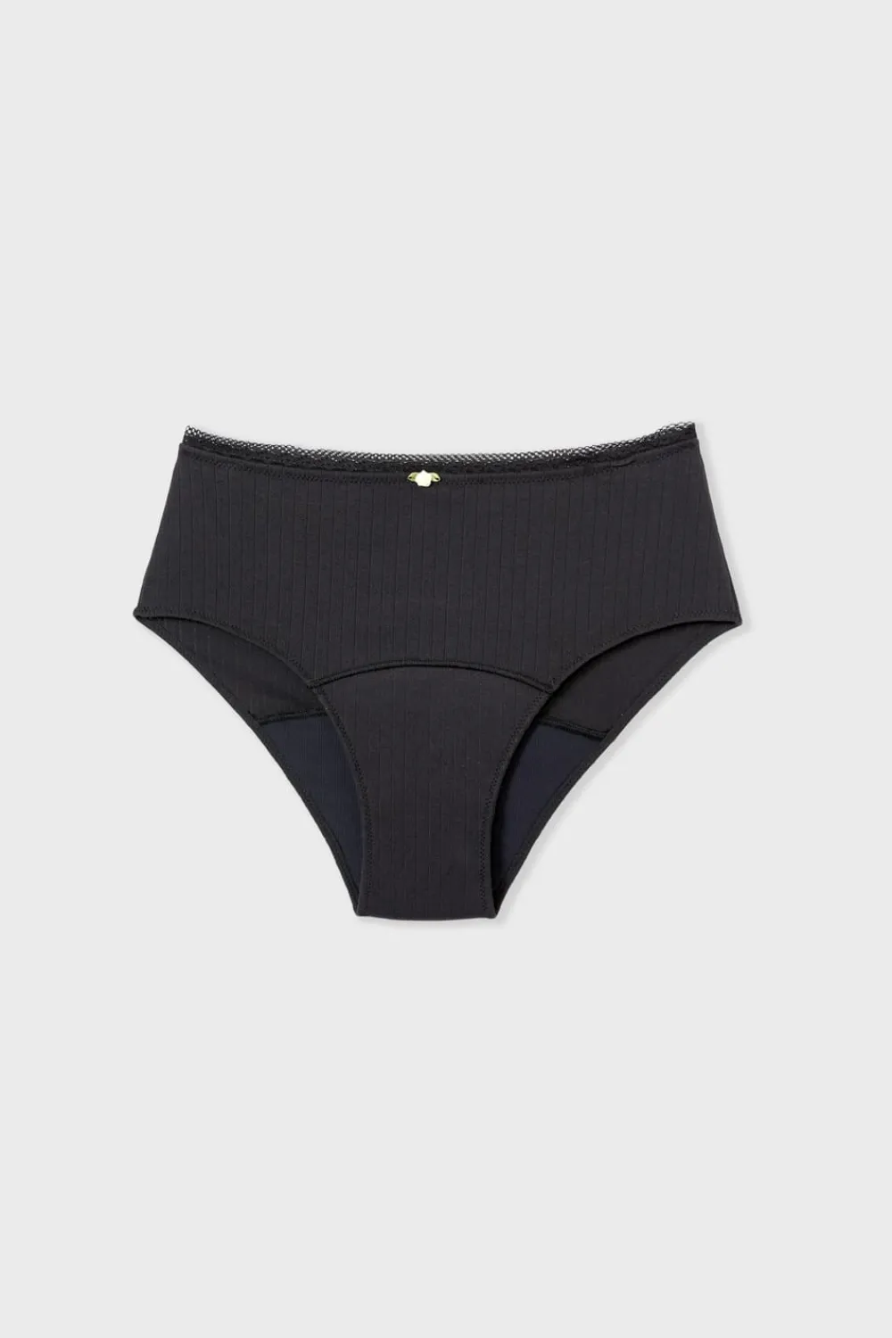 Best ETAM Braga menstrual de cintura alta - Flujo medio NEGRO