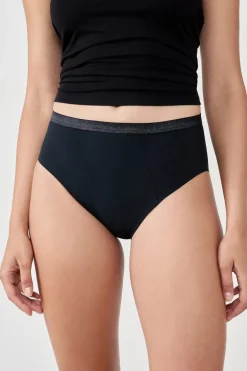 New ETAM Braga menstrual de cintura alta - Flujo abundante NEGRO