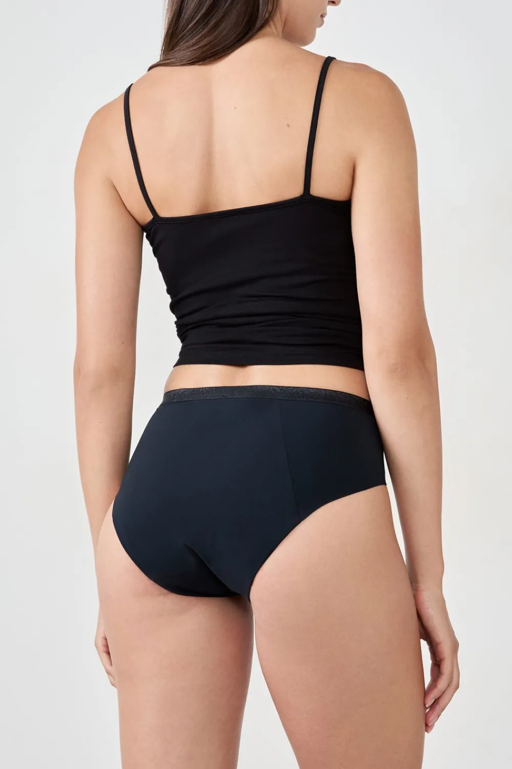 New ETAM Braga menstrual de cintura alta - Flujo abundante NEGRO