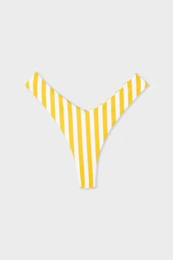 Best ETAM Braguita bikini brasileña talle alto a rayas AMARILLO SOL