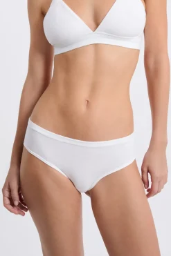 Hot ETAM Braguita brasileña de algodón orgánico elástico BLANCO