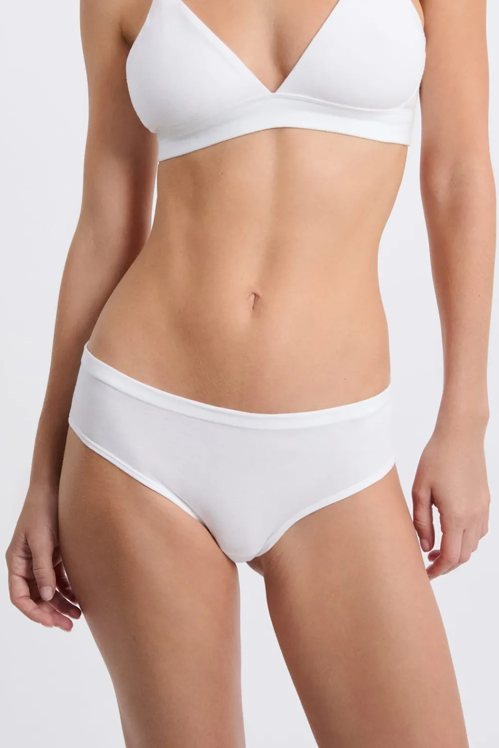 Hot ETAM Braguita brasileña de algodón orgánico elástico BLANCO