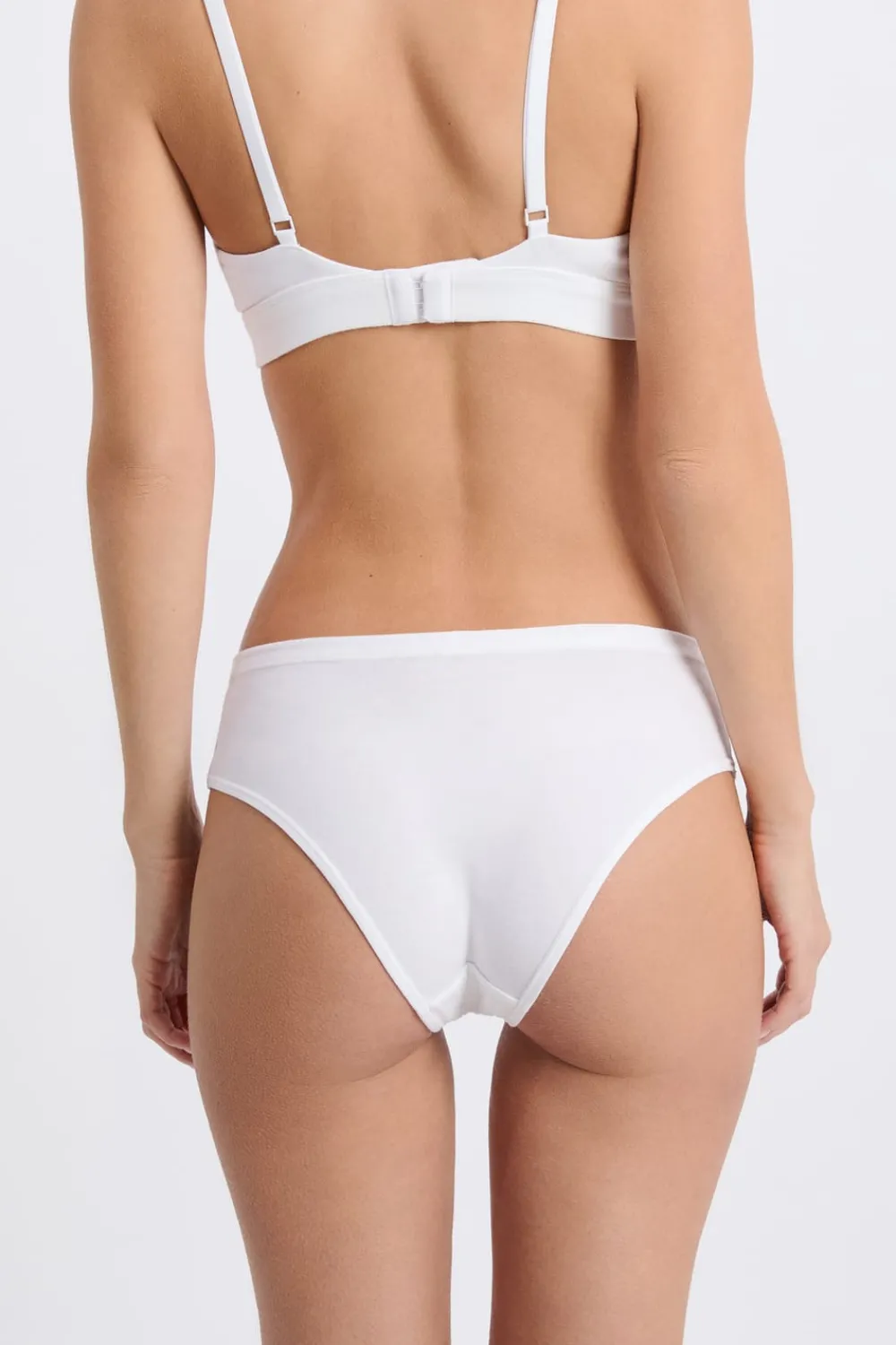Hot ETAM Braguita brasileña de algodón orgánico elástico BLANCO