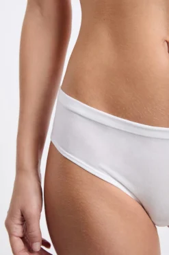 Hot ETAM Braguita brasileña de algodón orgánico elástico BLANCO