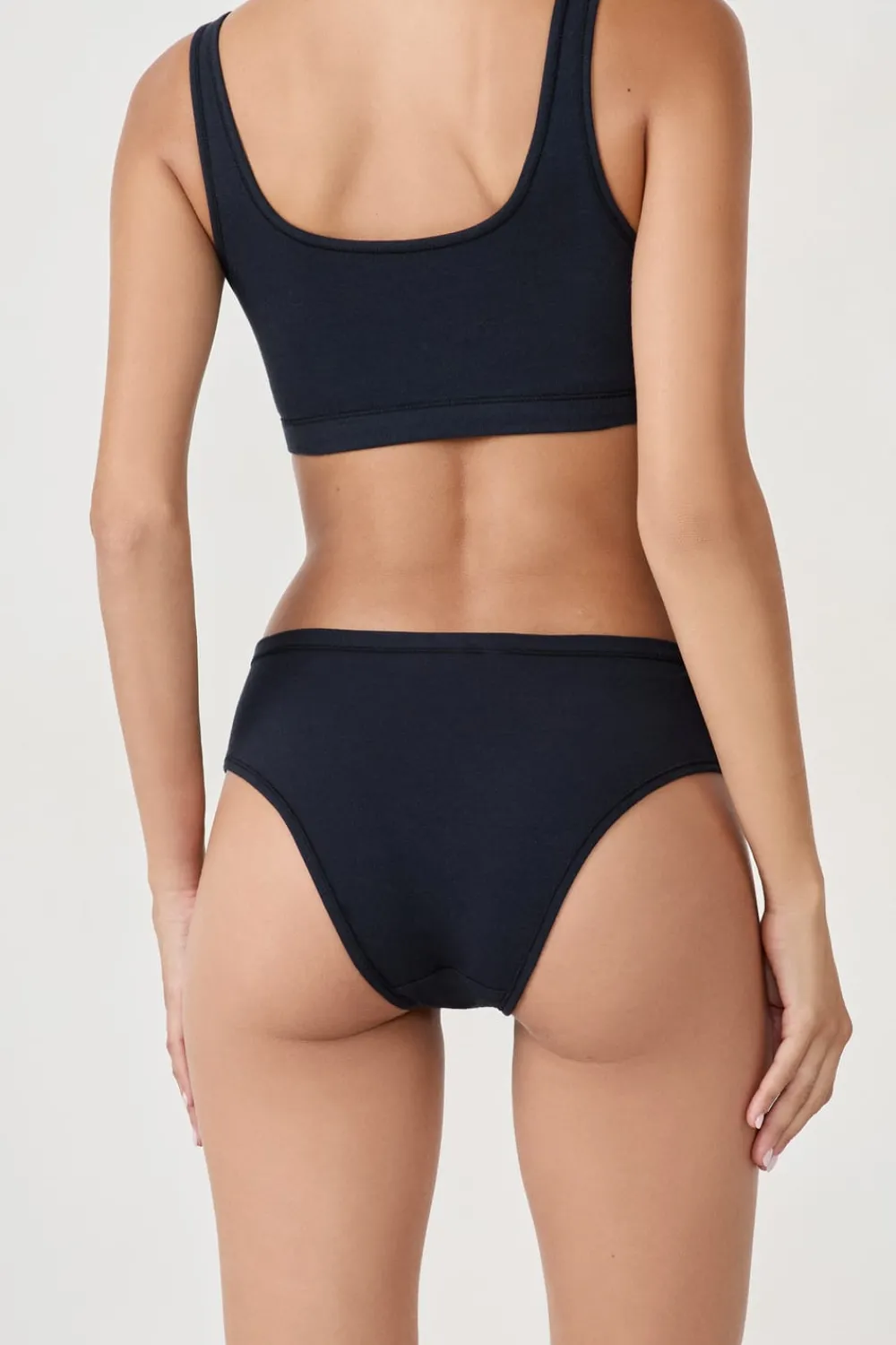New ETAM Braguita brasileña de algodón orgánico elástico NEGRO