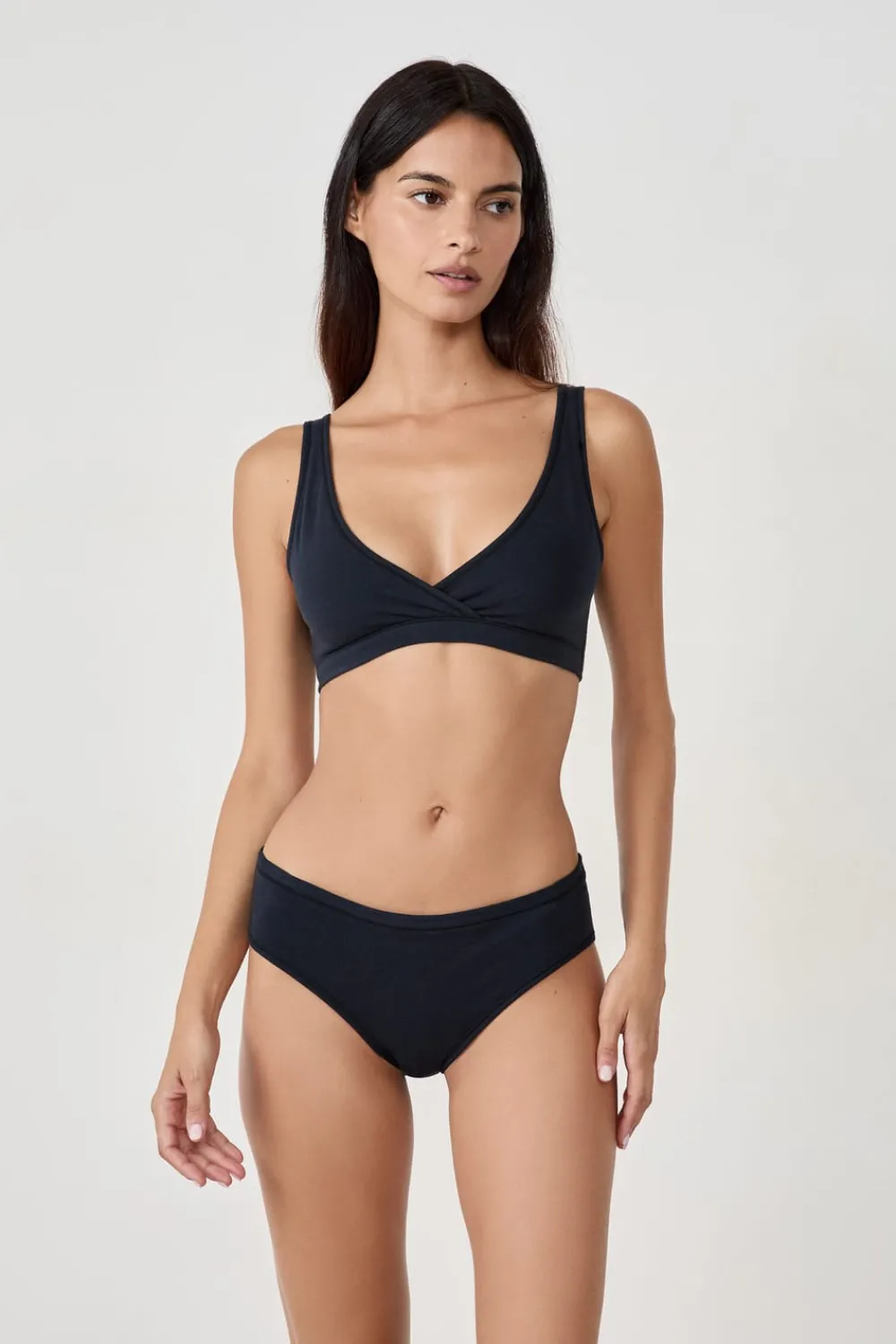 New ETAM Braguita brasileña de algodón orgánico elástico NEGRO