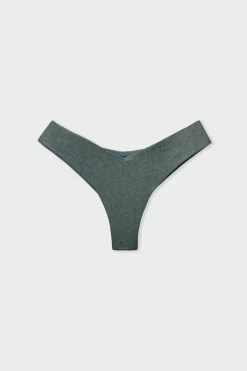 New ETAM Braguita brasileña de bikini tiro alto brillante VERDE