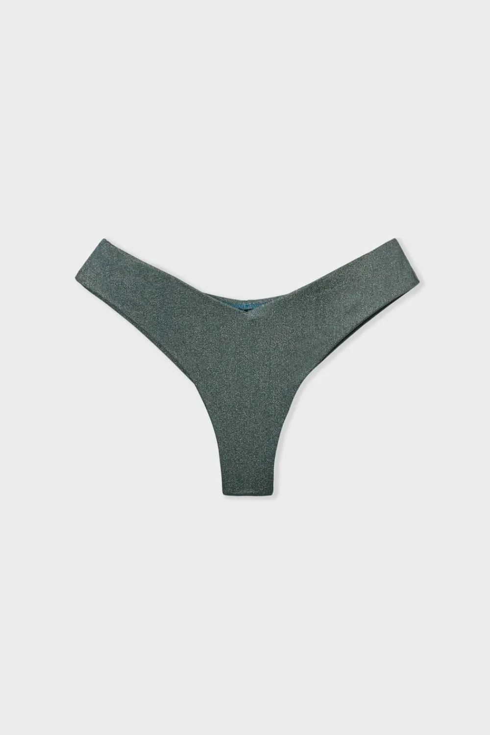New ETAM Braguita brasileña de bikini tiro alto brillante VERDE
