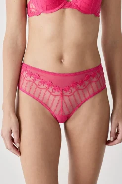 New ETAM Braguita brasileña de tul bordado FUCSIA