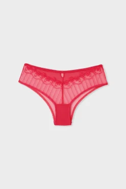 New ETAM Braguita brasileña de tul bordado FUCSIA