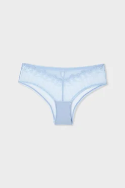 Online ETAM Braguita brasileña de tul bordado AZUL