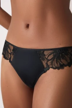 Clearance ETAM Braguita brasileña de tul bordado NEGRO