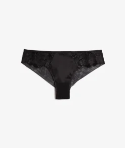 Clearance ETAM Braguita brasileña de tul bordado NEGRO